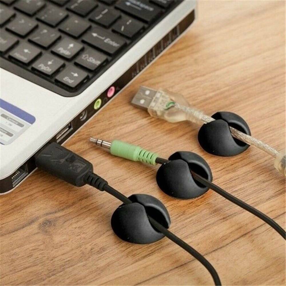 20 Pcs Cable Clips Grip Desk Wall Organizer Desktop Sticky Wire Cord USB Holder~