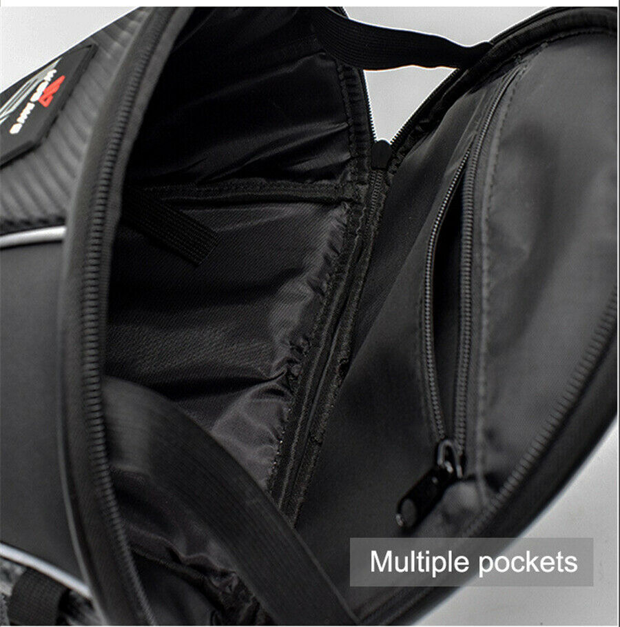 15L Motorbike PU &Polyester Rear Seat Tail Bag Luggage Backpack Multiple Pockets