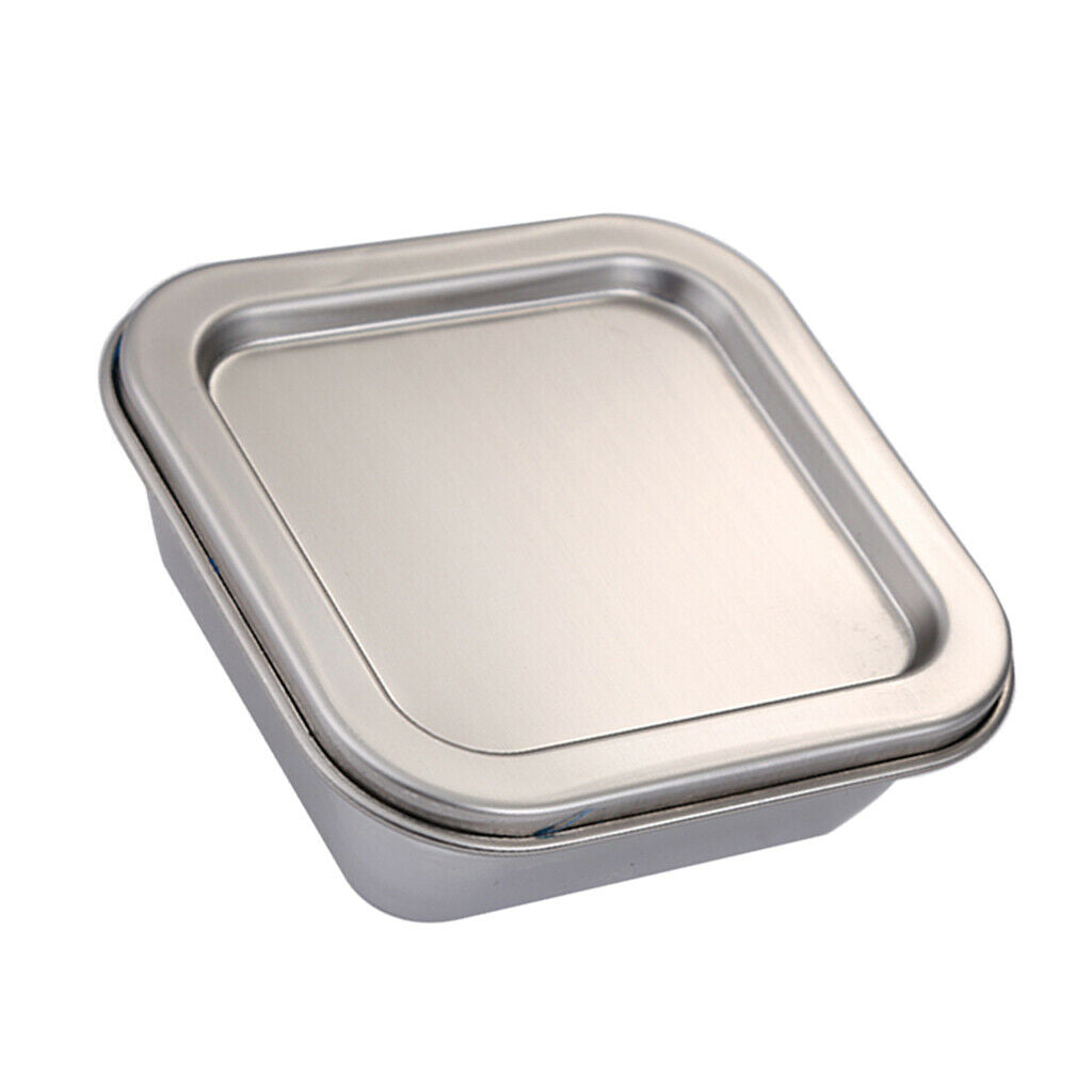 2X Stainless Steel Kitchen Food Crisper Containers Fresh Storage Box Square