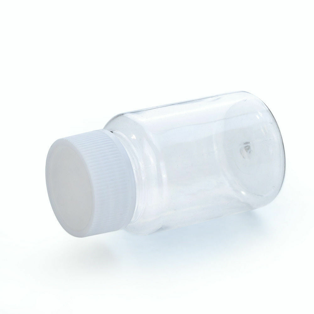 10pcs 80ml Empty Plastic Pill Bottle Medicine Container Cap Vitamin Capsule Drug