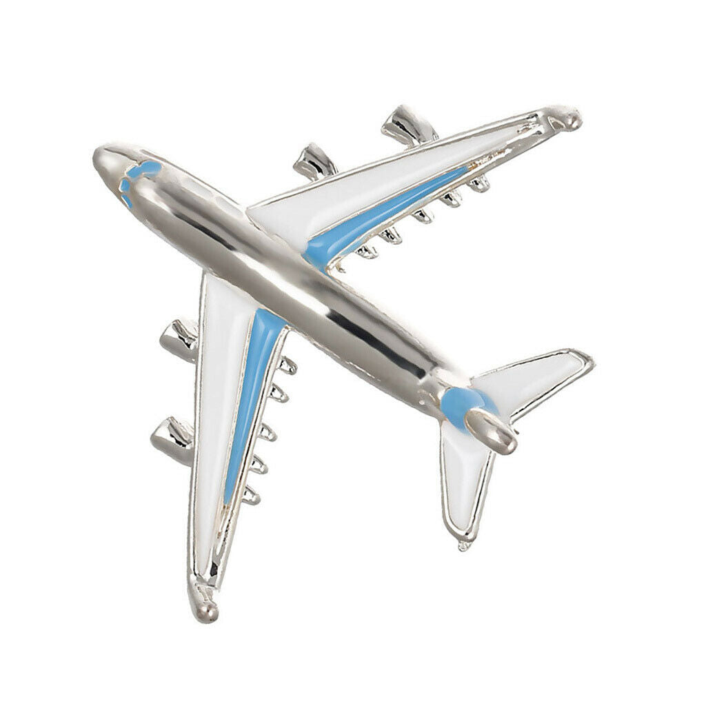 4X Women Men Jewelry Airplane Aircraft Brooch Fashion Corsage Collar Pin Blue
