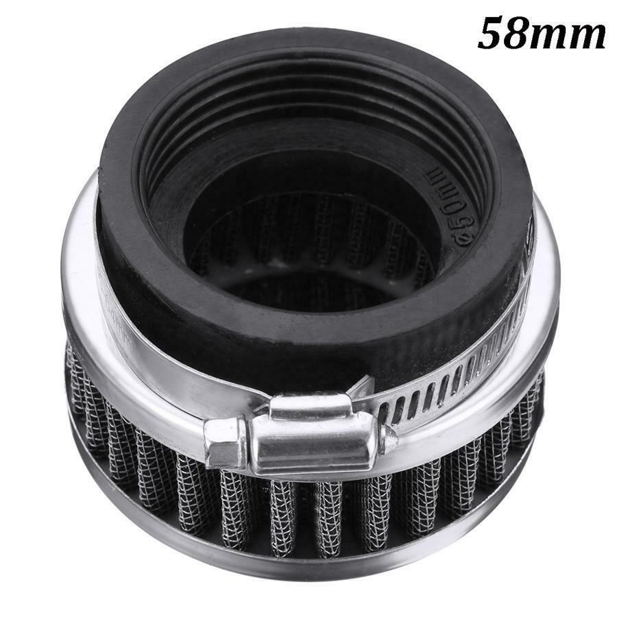 2Pcs Stainless Steel Air Intake Filter 58mm Universal For Motorcycle ATV Scooter