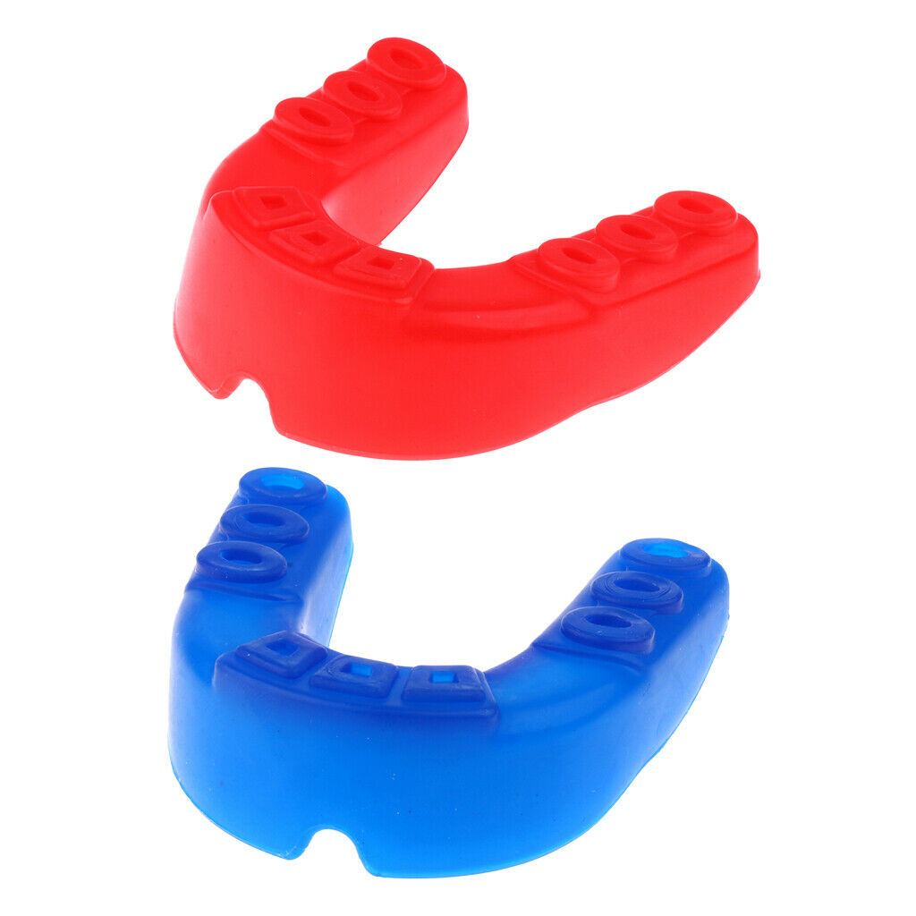 2x Boxing Gum Shield MMA Martial Arts Mouth Guard Teeth Protection Red & Blue