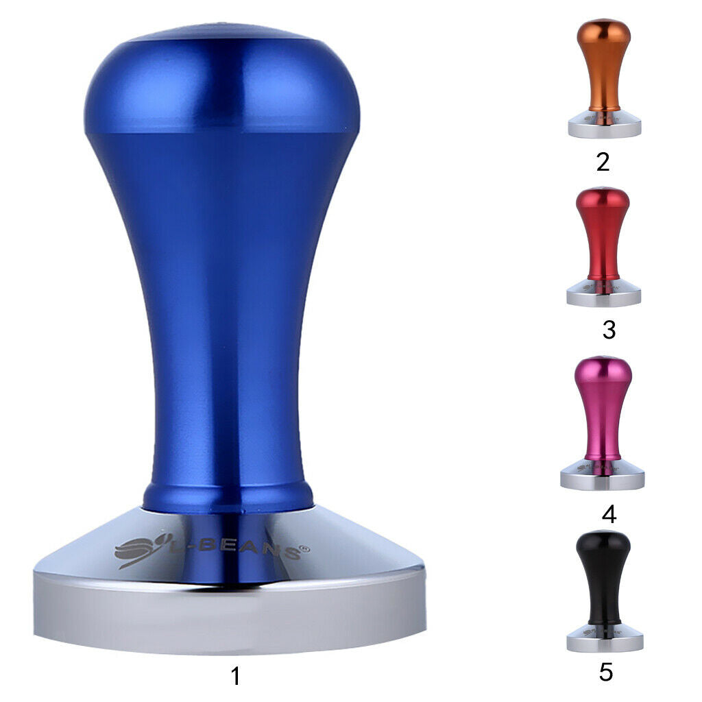 Coffee Tamper Flat Base Coffee Bean Handle Press Tool Aluminum  Blue