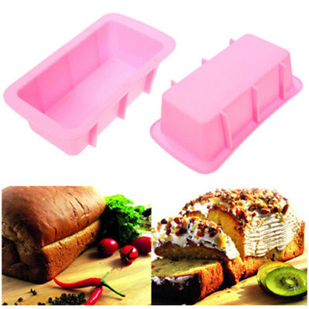 rectang silicone non stick bread loaf cake mold bakeware baking pan oven m.l8