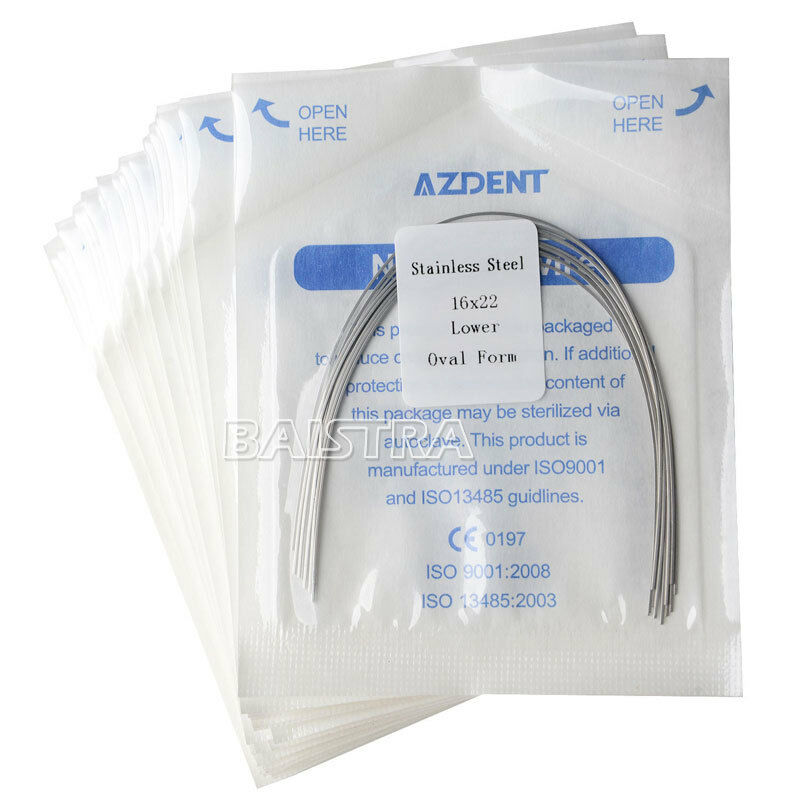 100 Packs AZDENT Dental Orthodontic Stainless Steel Rectangular Oval Arch Wires