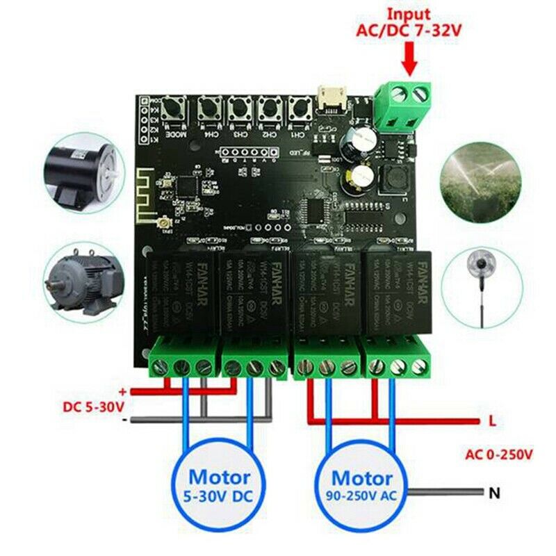 4CH Tuya Switch WiFi Switch Module Wireless Relay Smart Life APP Remote ControJ6