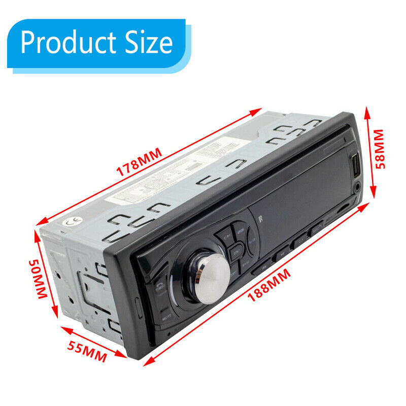 Single Din Car Stereo Radio Audio 4-Channel Bluetooth USB/FM /USB Remote Control
