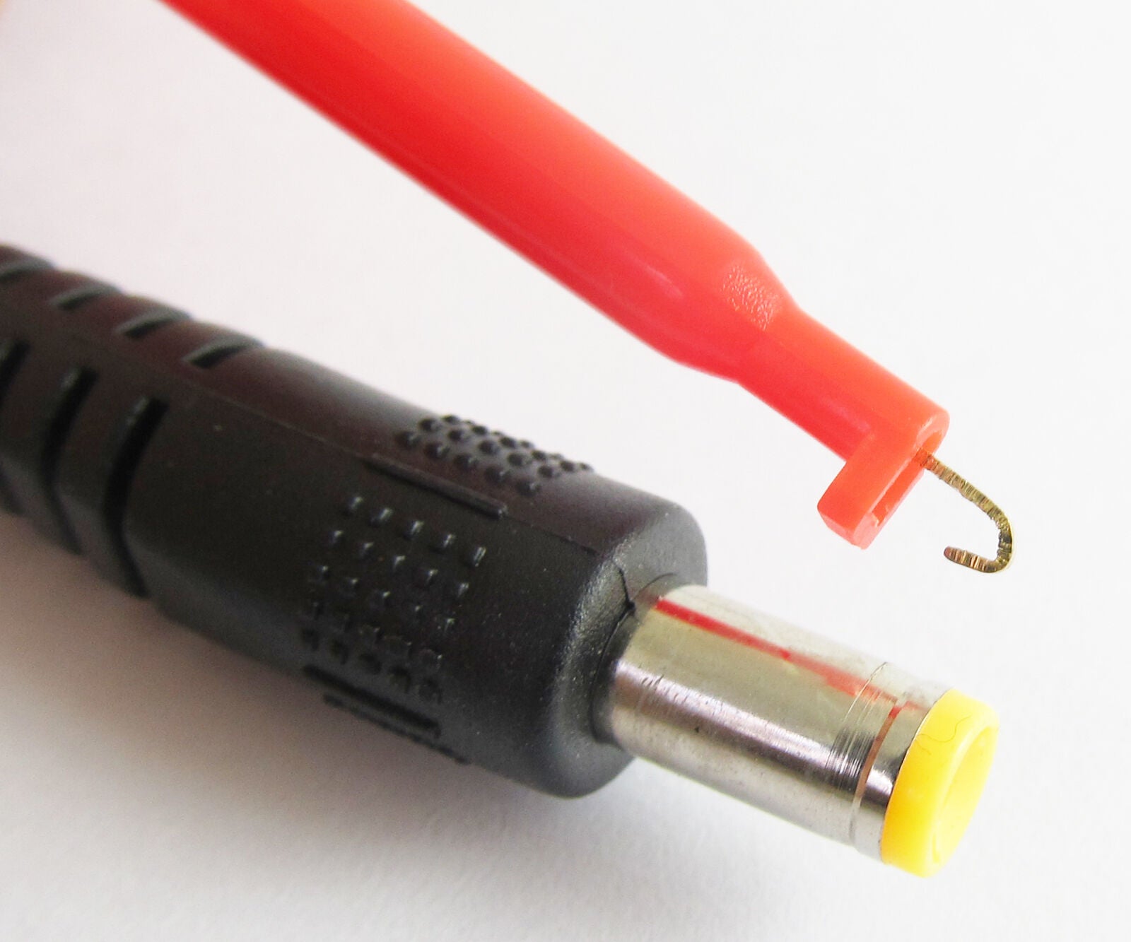 50sets Large Round Test Hook to 2.1x5.5mm DC Male Plug DC Power Cable 30CM/1Ft