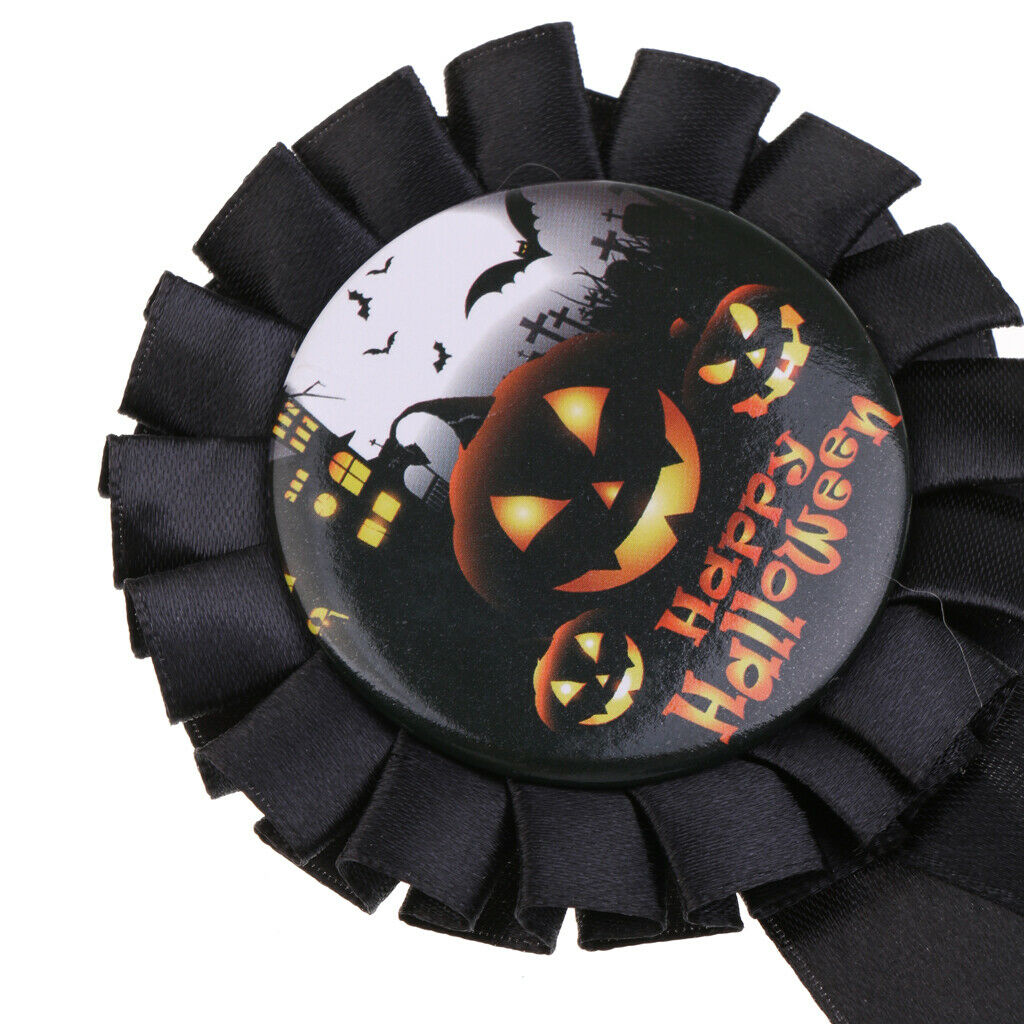 Pumpkin Award Rosette Badge Halloween Party Pin Brooch Favour Gift
