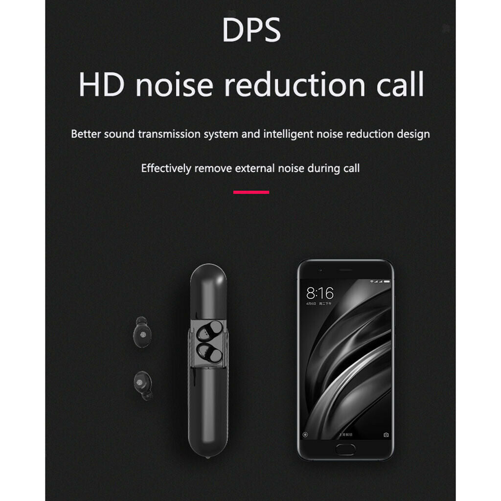 Mini Sports Bluetooth 5.0 Earbuds Wireless Earphone TWS Headphone w/ Fan