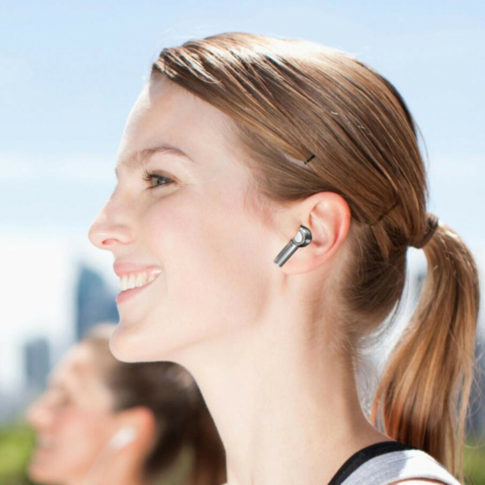 Sports Touch Control Bluetooth 5.0 TWS Wireless Earphones w/Mic Gray