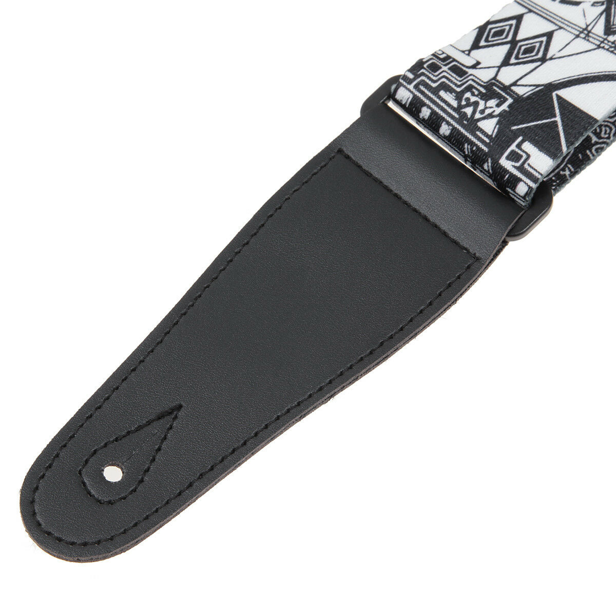 Electric Acoustic Guitar Bass Strap Adjustable Black Soft Leather Thick