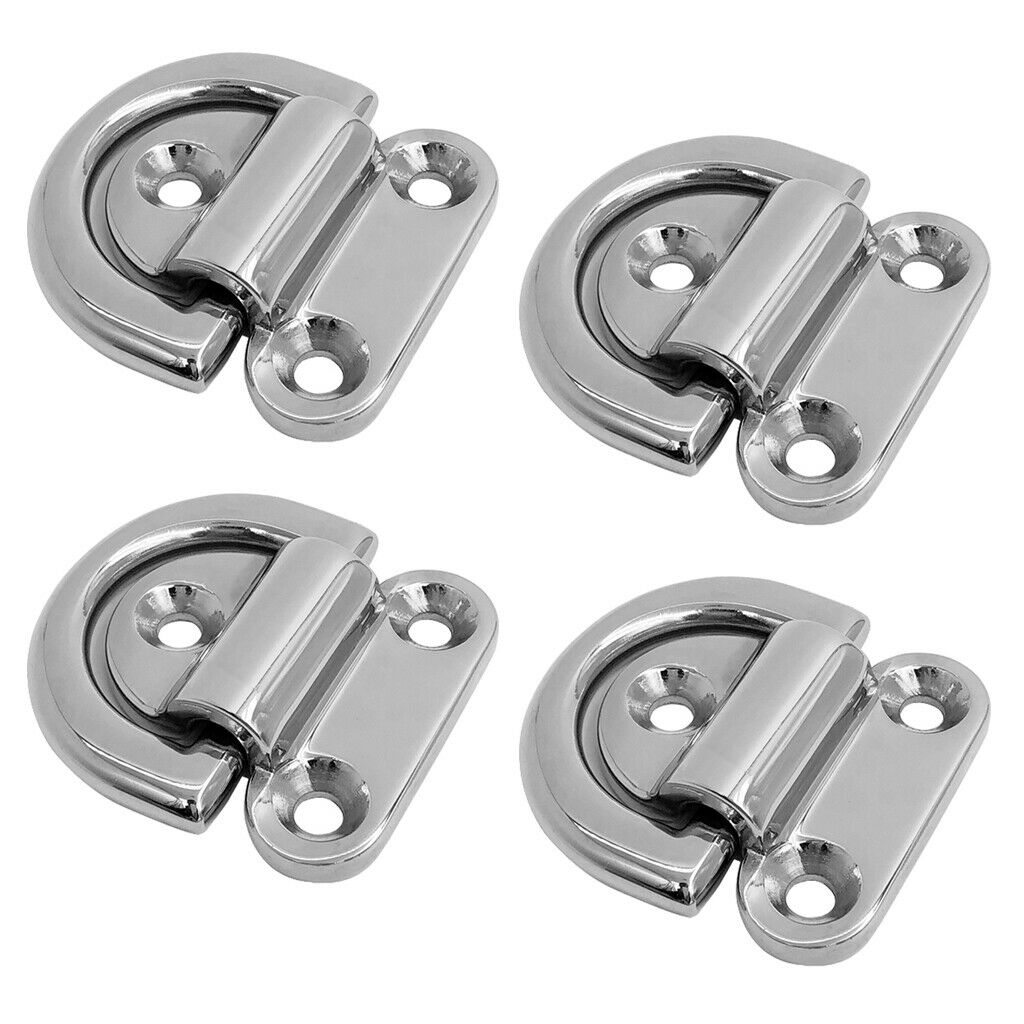 4X Mini Folding Pad Eye Deck Lashing Ring Tie Down Anchor for Trailer RV