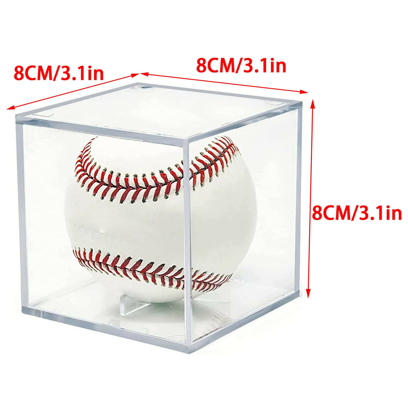 Square Baseball Display Case Stackable Memorabilia Ball Holder Show Box Case