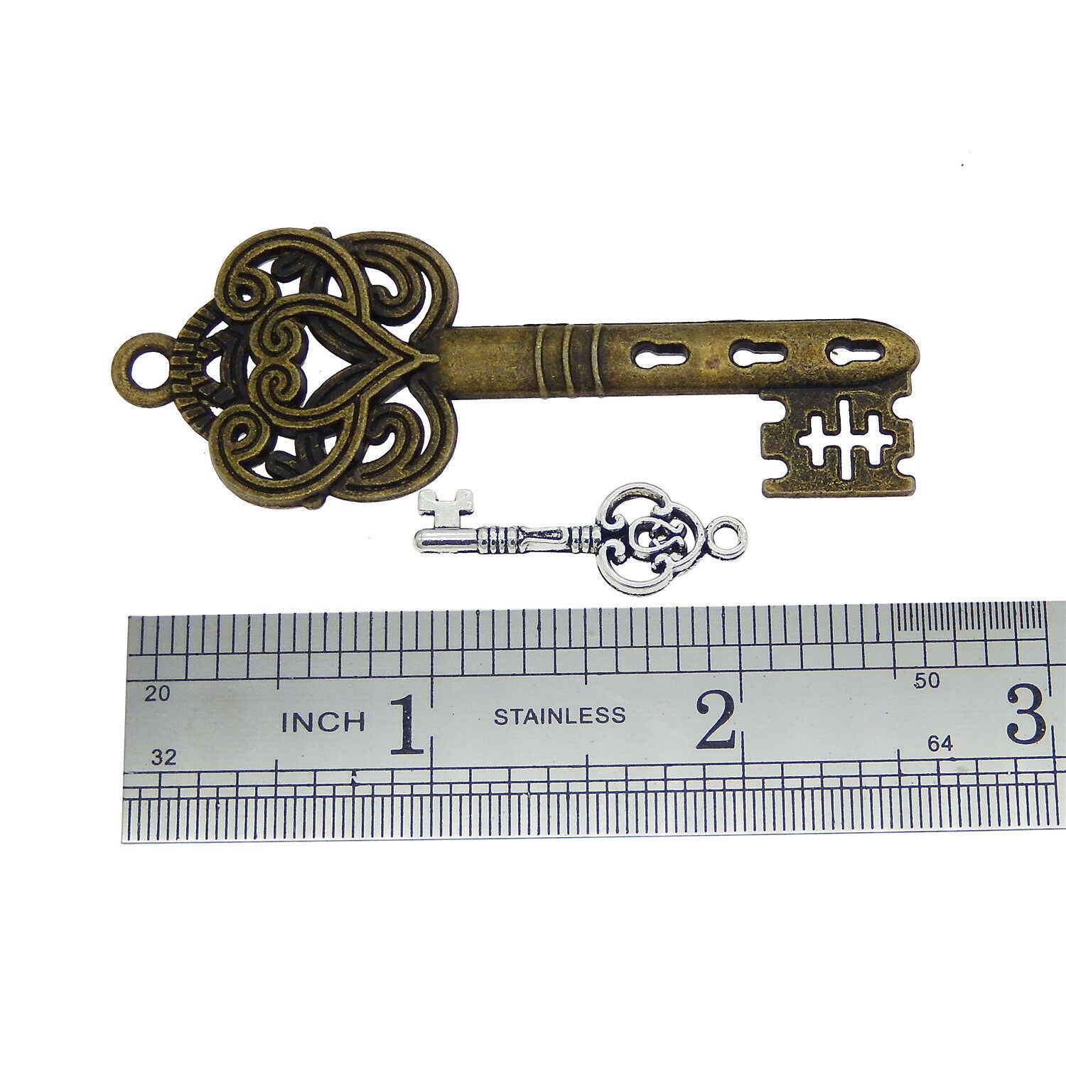10-pack Retro Alloy Key Pendants Assorted DIY Crafting Jewelry Making Findings