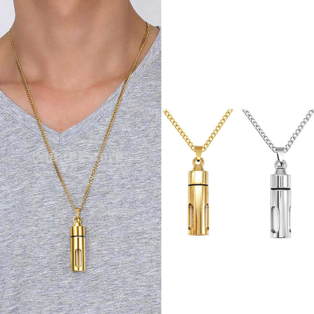 2pcs Glass Tube Inside Openable Container Vial Urn Keepsake Pendant Necklace