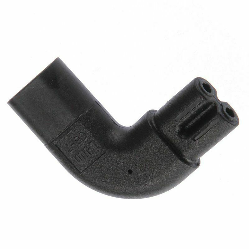 IEC320-C8 Male to C7 Female 90 Degree Angle Sided Angled Power Adapter 110-250L1