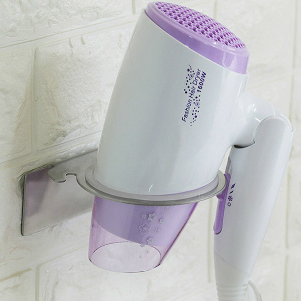 Stainless Steel Wall Mounted Hair Dryer & Straighteners Holder Storage