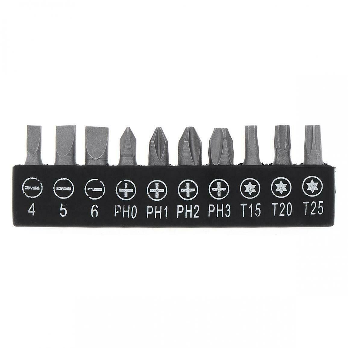 10pcs Carbon Steel Screwdriver Bit Set Magnetic High Hardness Batch Head Screw