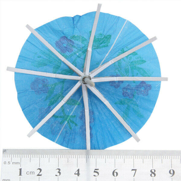 288pcs 4 Inch Drink Umbrella Parasol Cocktail Picks, 50pcs Peacock Stick Cupcake