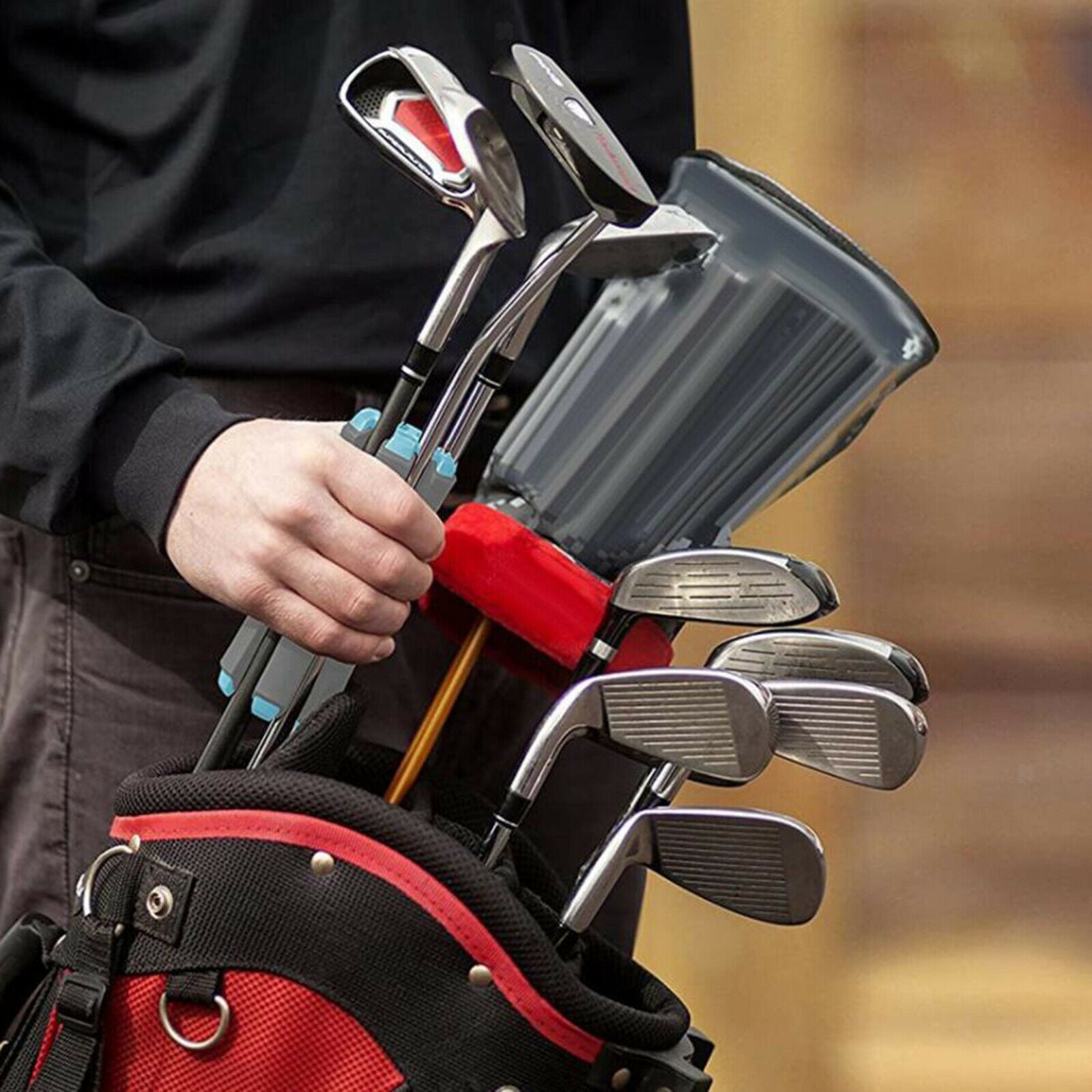 2Pieces Portable Small Golf Fixed Storage Accessories Holds Up to 6 Clubs