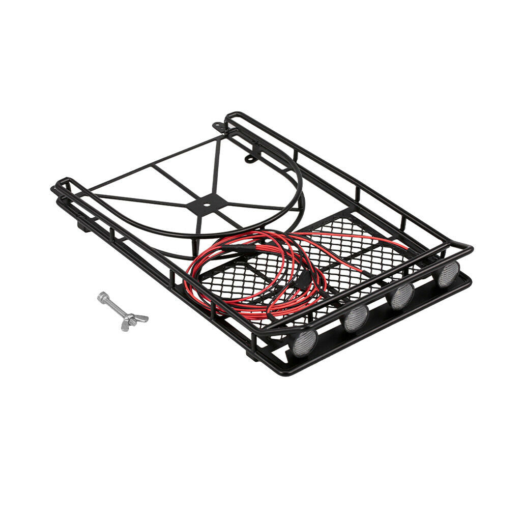 Roof Rack Cargo Basket with 4pcs LED Lights - Car Top Luggage Holder Carrier