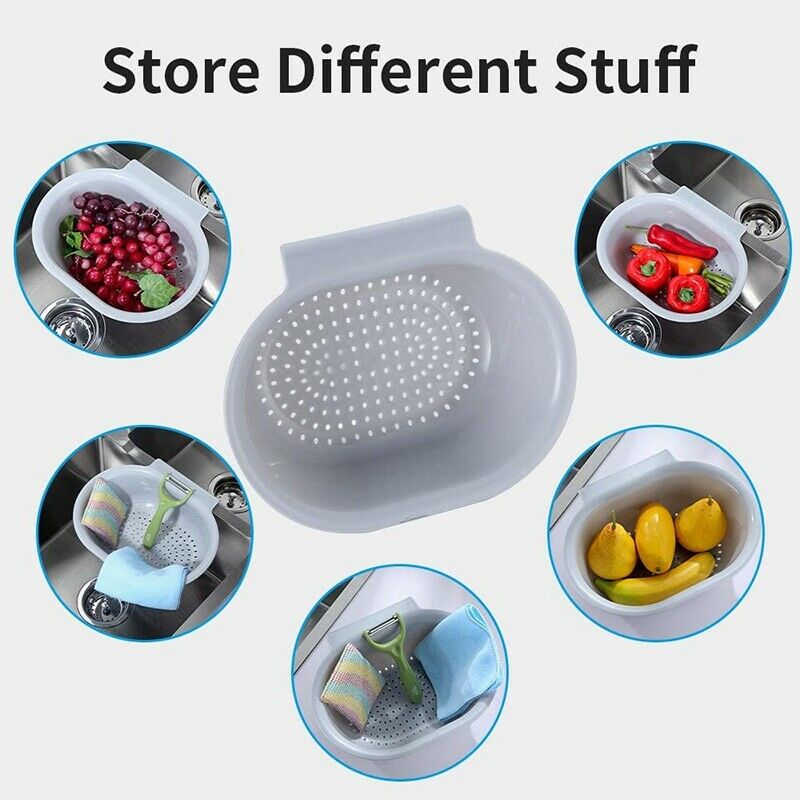 2 PCS Sink Basket for Washing Vegetable and Fruit, Kitchen Drain Shelf StoraB8J6