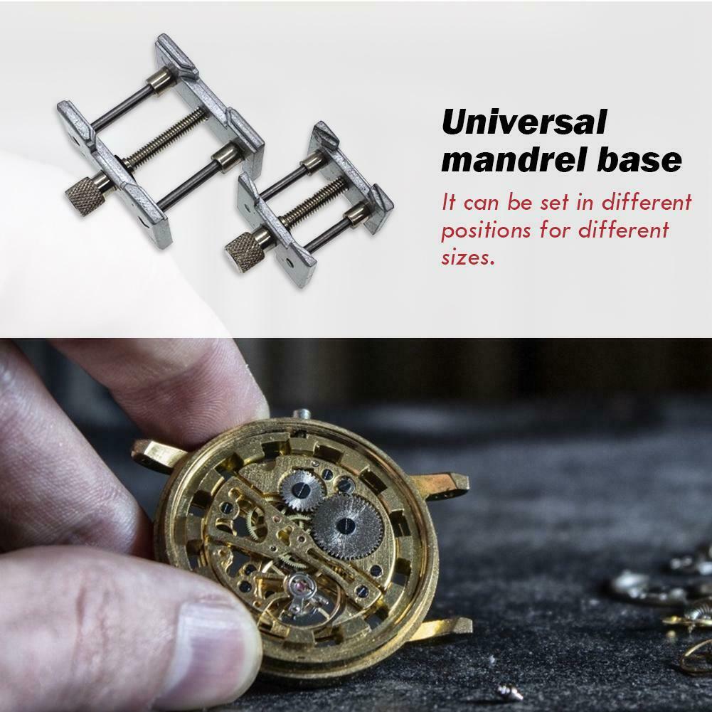 2 in 1 Watchmaker Universal Fixed Watch Mandrel Holder Watch Repair Base @