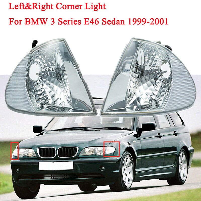 Fit BMW 3 Series E46 Sedan 1999-01 Left&Right Side Turn Signal Corner Light Lamp