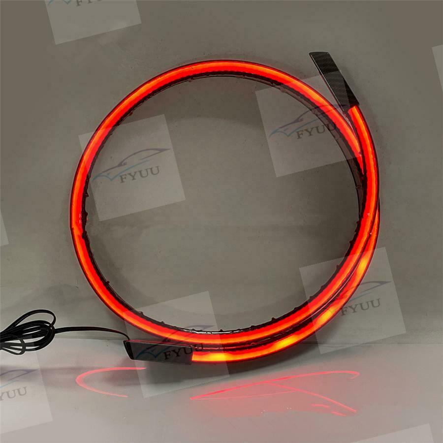 1.2m 3.9ft Glossy LED Tail Brake Turn Flowing Light Rear Trunk Roof Spoiler Lip