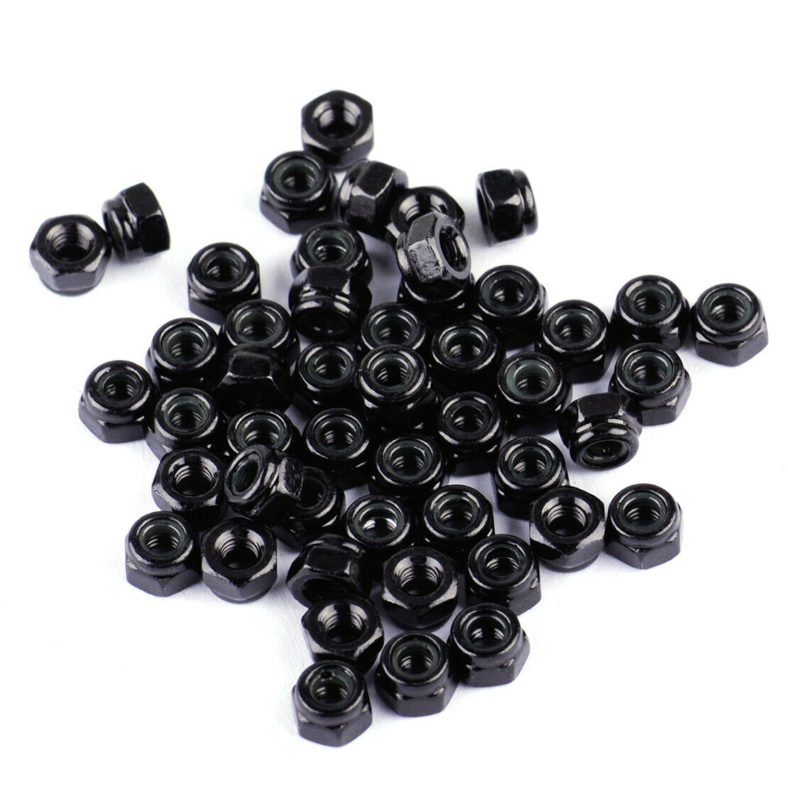 50pcs M3x0.5mm Hex Nylock Nuts Self-Locking Nylon Lock Fasteners Zinc Plated An