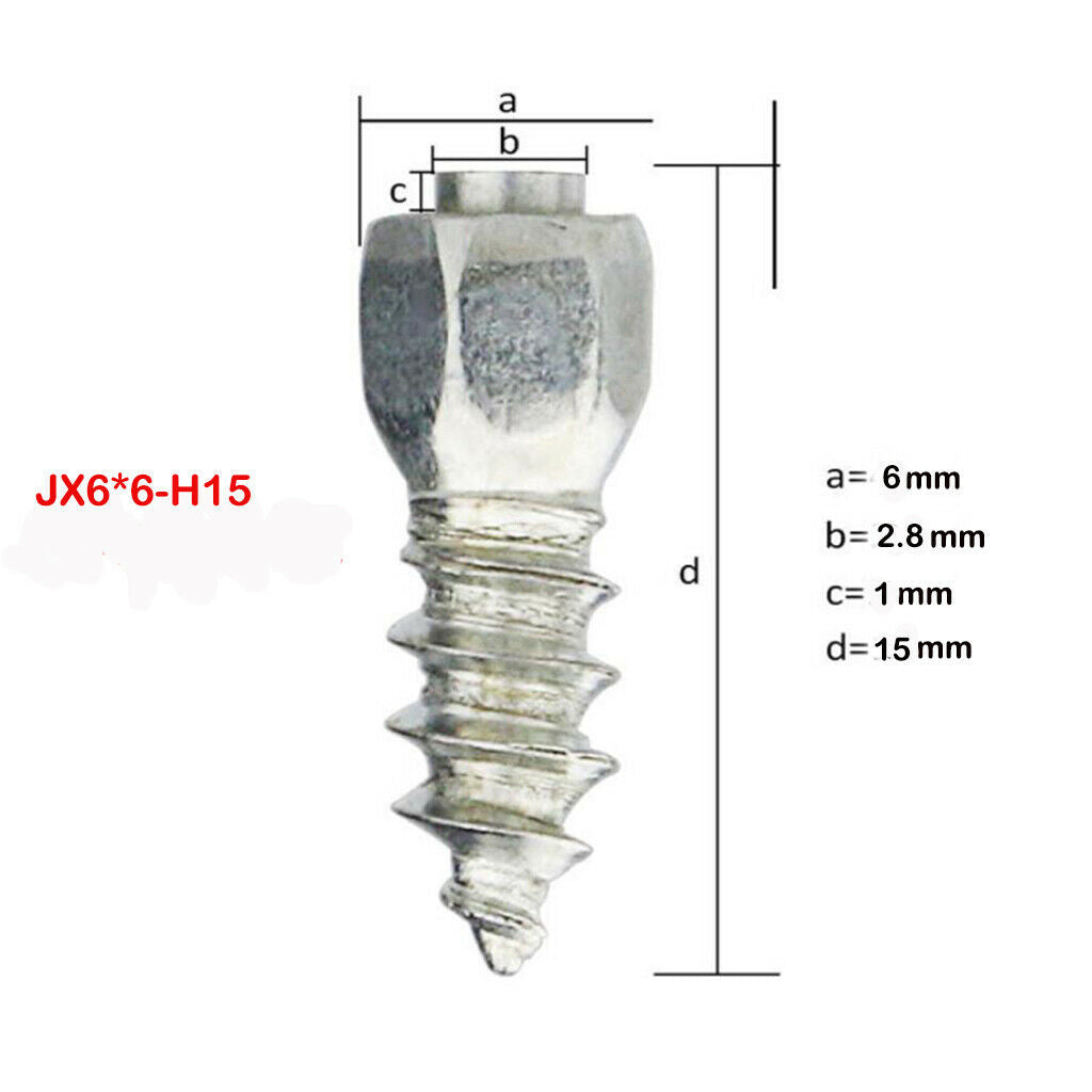 100pcs Alloy Motorcycle Car Tire Anti-slip Stud Screws Snow Spikes H15 15mm