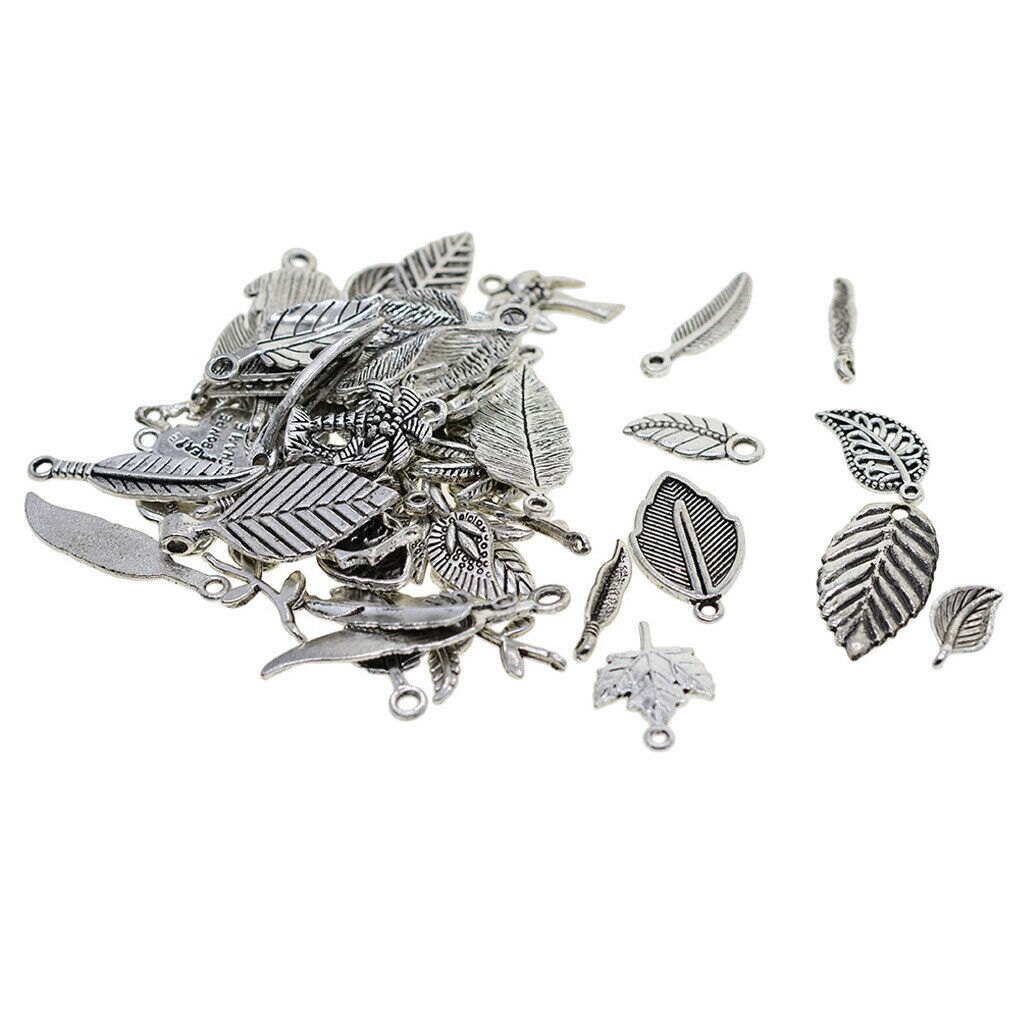 100g / Pack Assorted Leaves Shape Key Pendants Charms Bead Jewelry