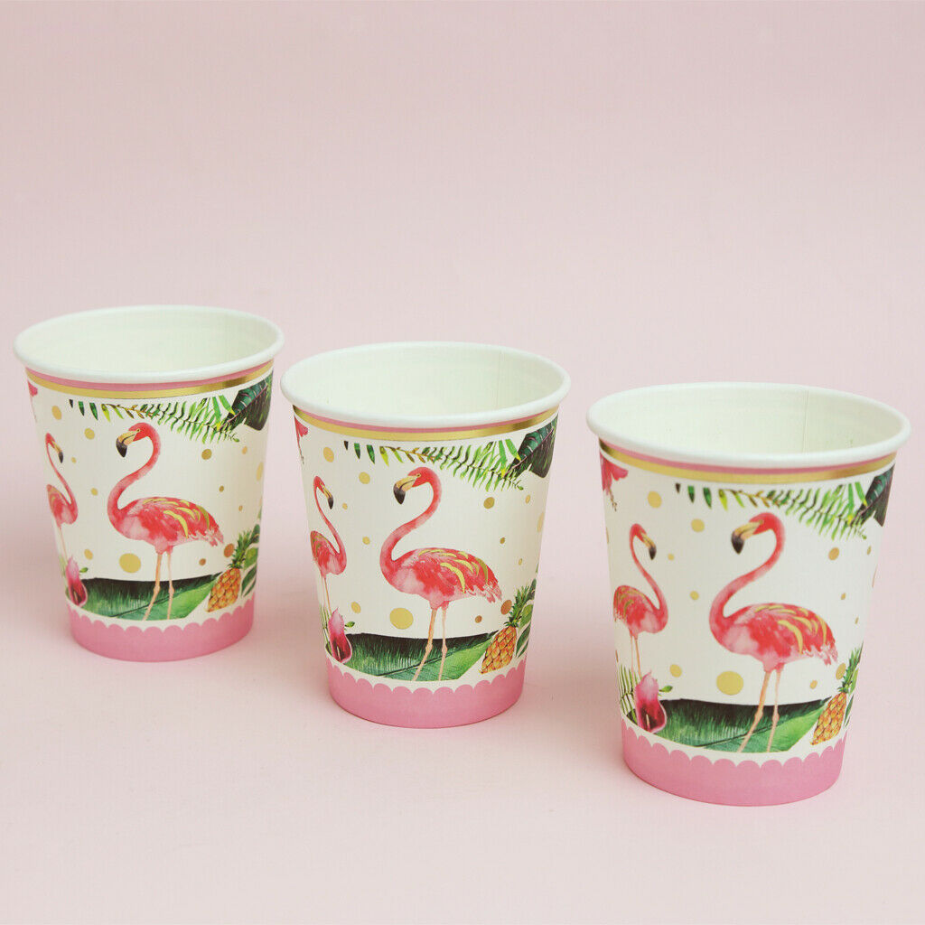 10pcs Lovely Flamingo Paper Disposable Cups Beverage Drinking Cup Decor