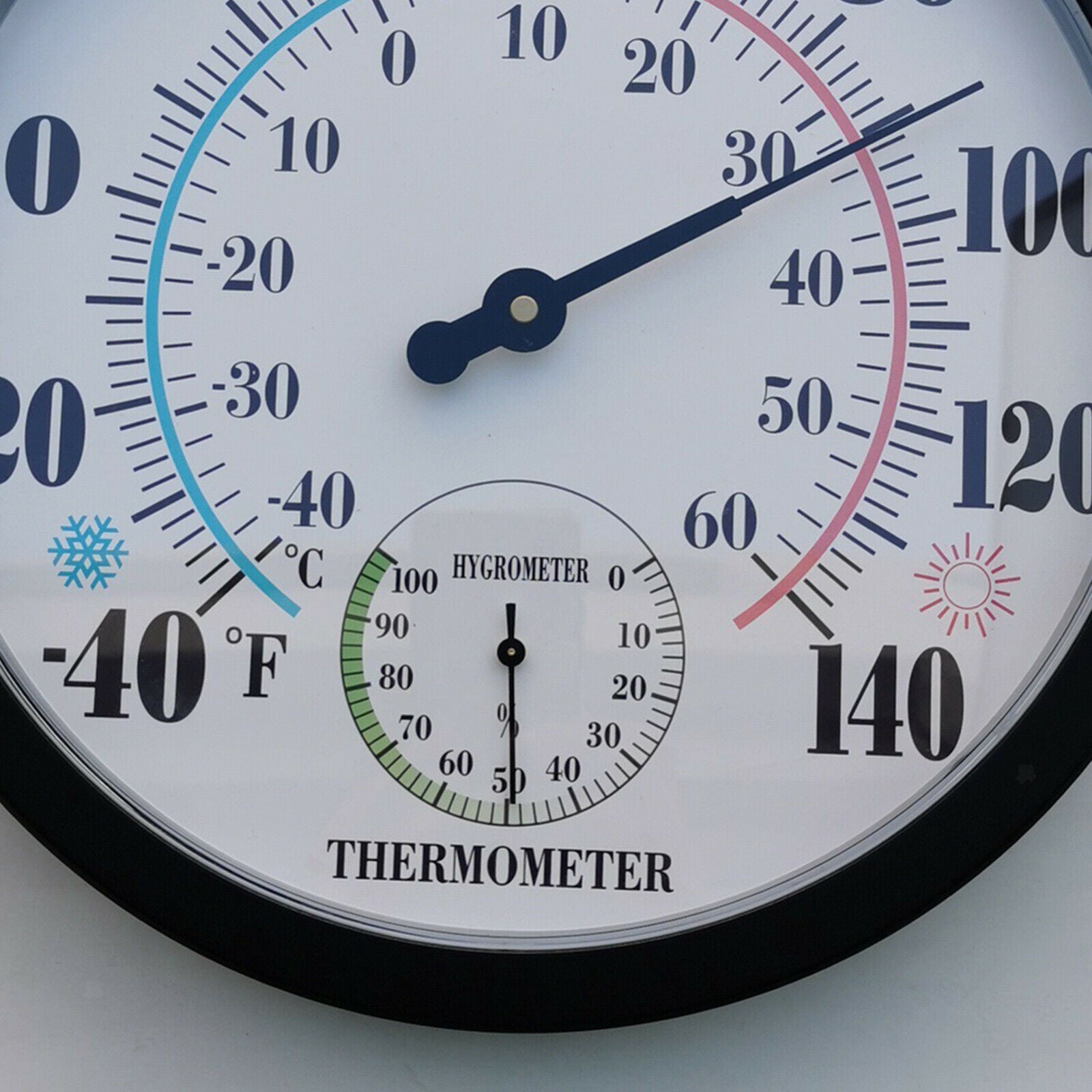 2 in 1 9.84inch Wall Thermometer Meter Humidity Hygrometer Accuracy Gauge
