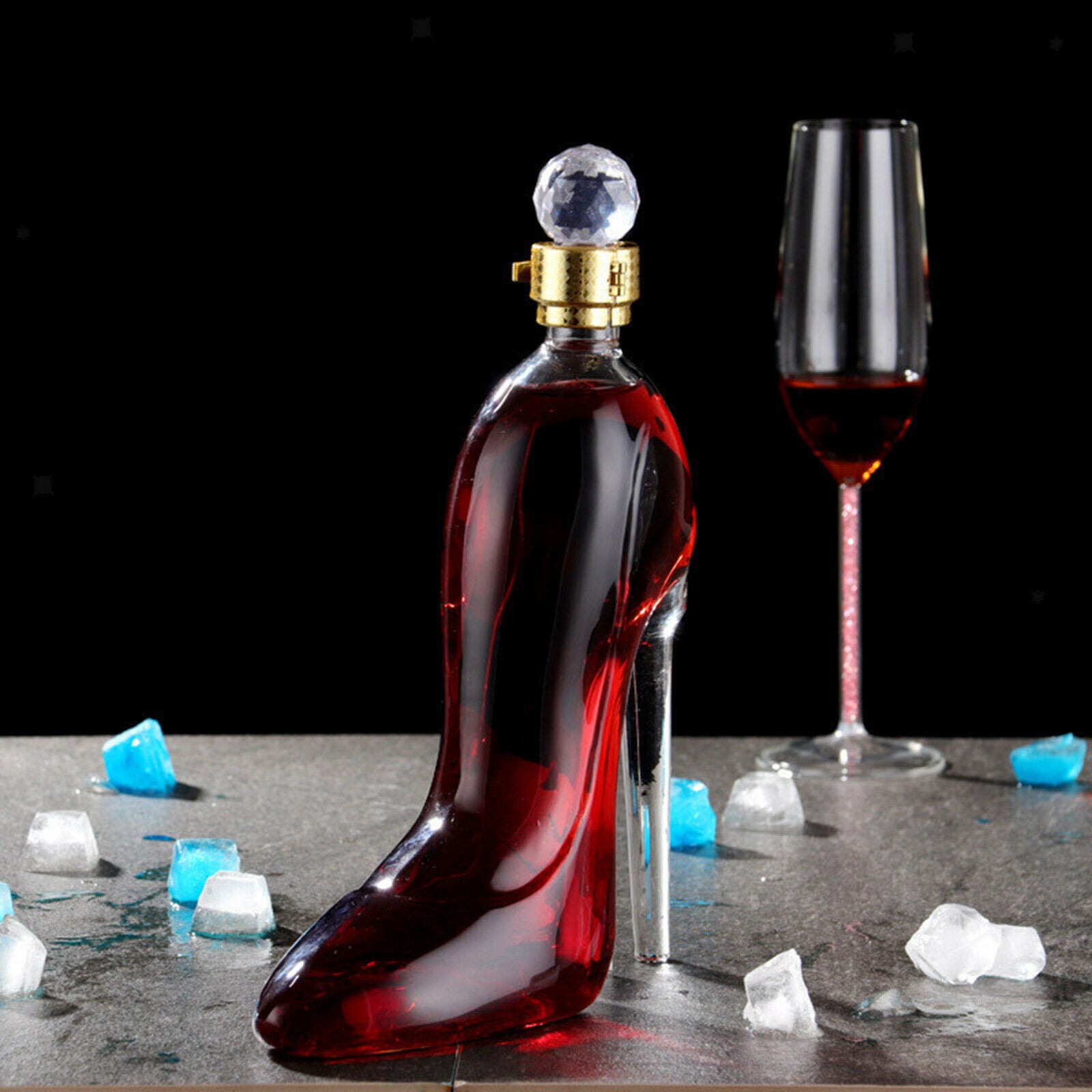 Whisky Decanter Luxurious Glass Moscato Cognac Vodka Wine Bottle Ladies Gift