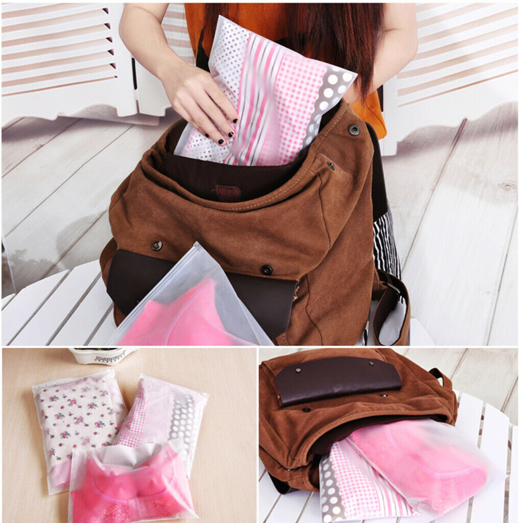 6pcs Clear Sealed Travel Storage Bags Pack Luggage Storage Holder Pocket