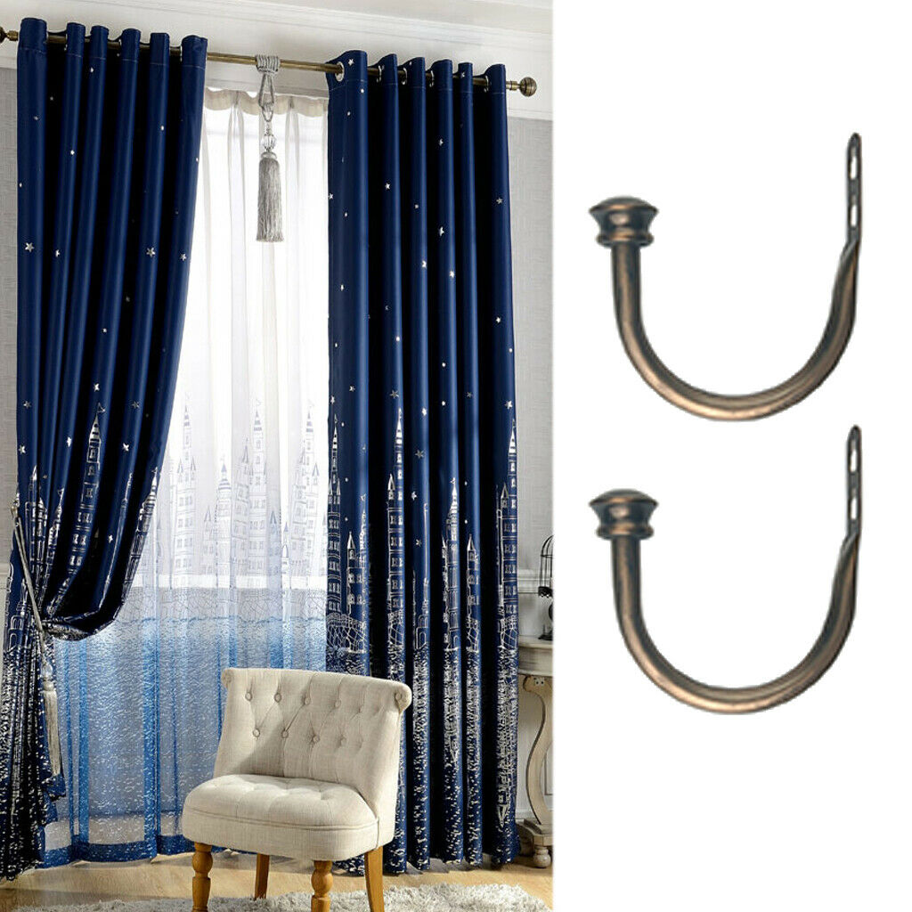 1 Pair U-Shape Tube Curtain Holdback Drape Hook Vary Types Mushroom_Brown