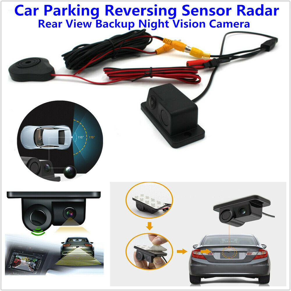 2in1 420TVL Car Parking Reverse Sensor Radar Rearview Backup Night Vision Camera