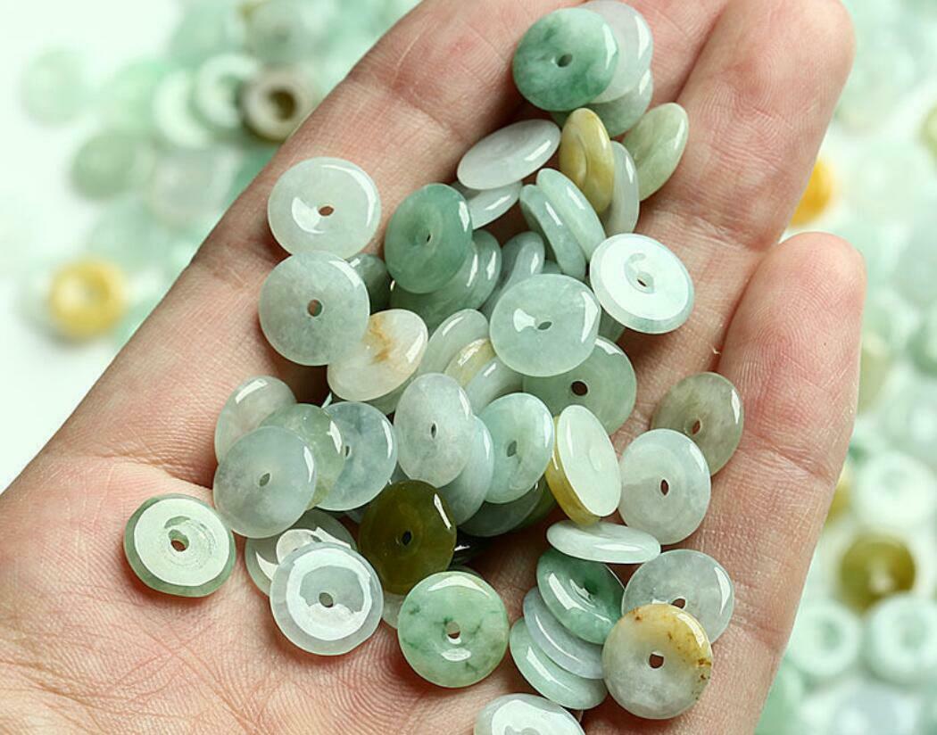 Wholesale 20PCS 10-11mm Natural A grade Jade Jadeite Coin Loose Beads