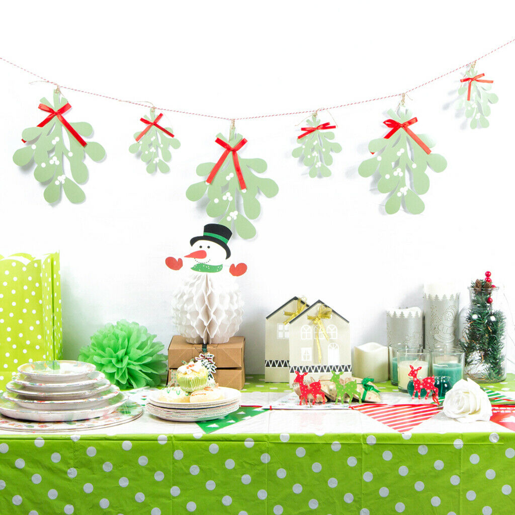 Christmas Paper Leaves Banners Garlands Party Background Decoration