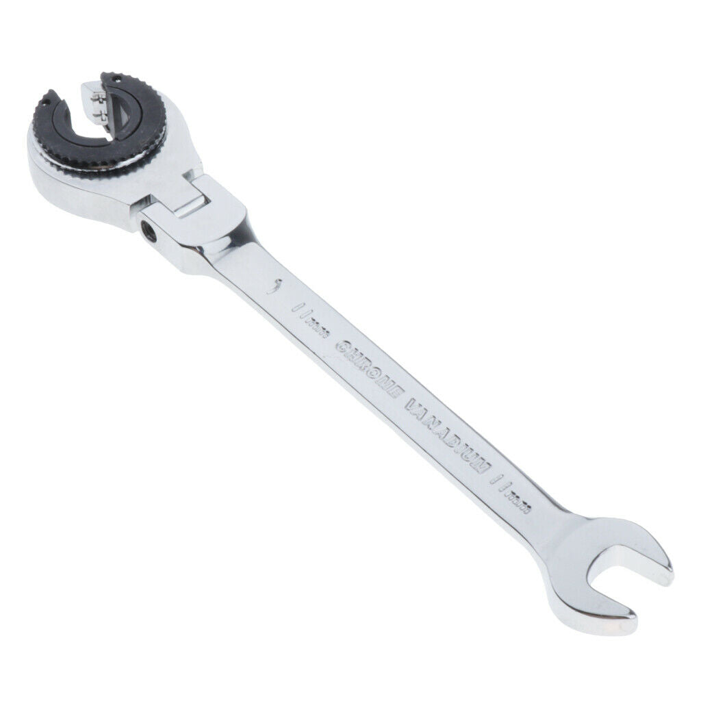 1pc Tubing Ratchet Wrench Spanners Flexible Head Durable Alloy Steel 11mm