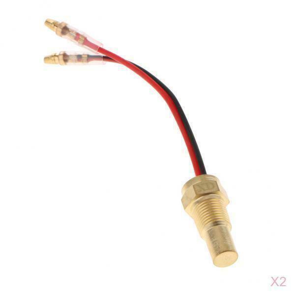 2 Pcs Vehicle SUV Water Temperature Gauge 10mm Head   1/8 Threaded Sensor -
