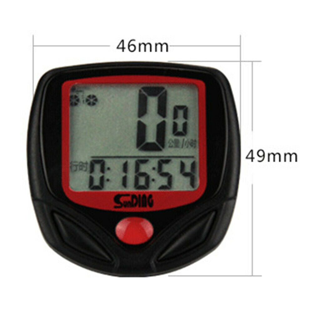 Black Universal Motorcycle LCD Digital Odometer Speedometer Tachometer Gauge