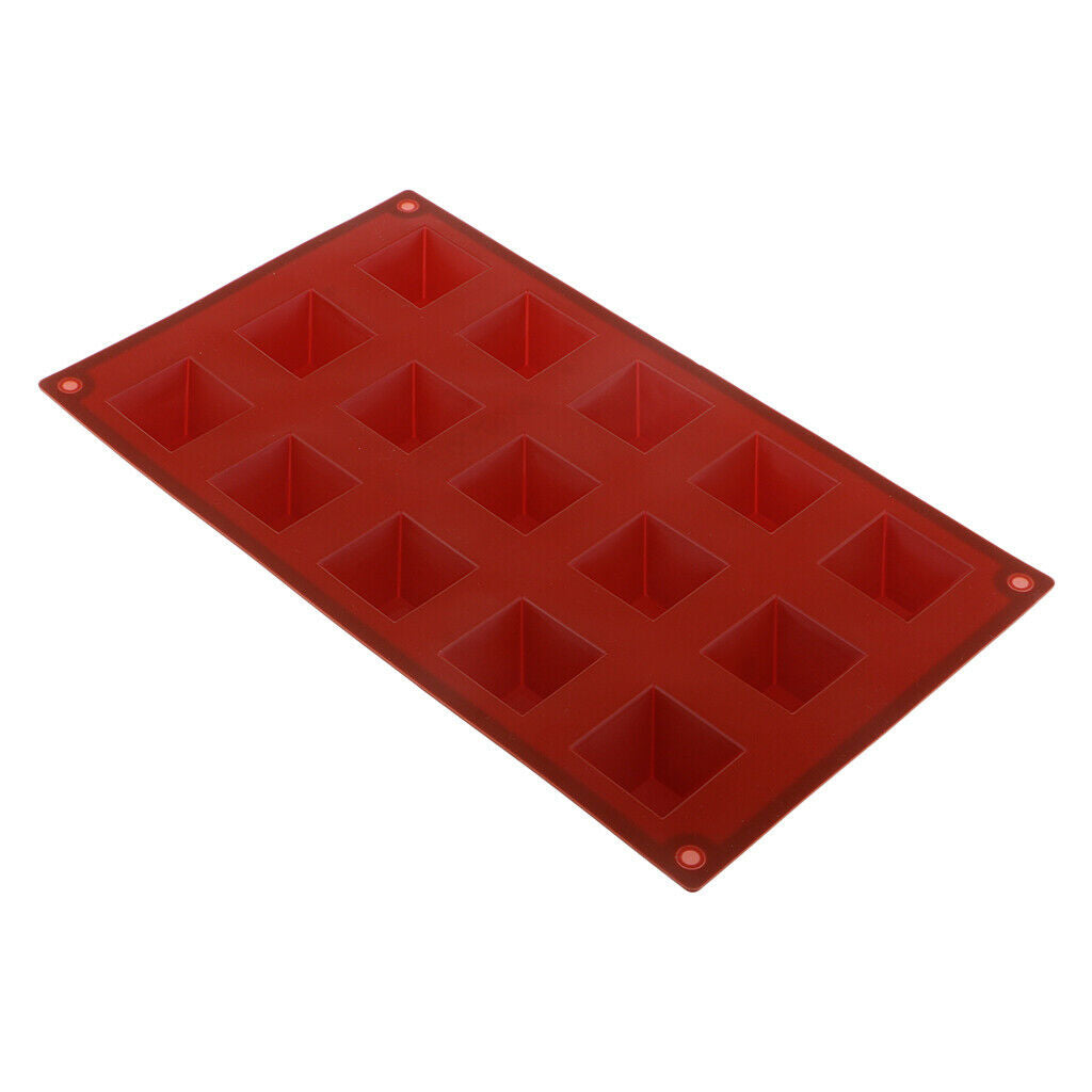 15-Cavity Pyramid Silicone Fondant Mold Chocolate Baking Cake Ice Cube Tray