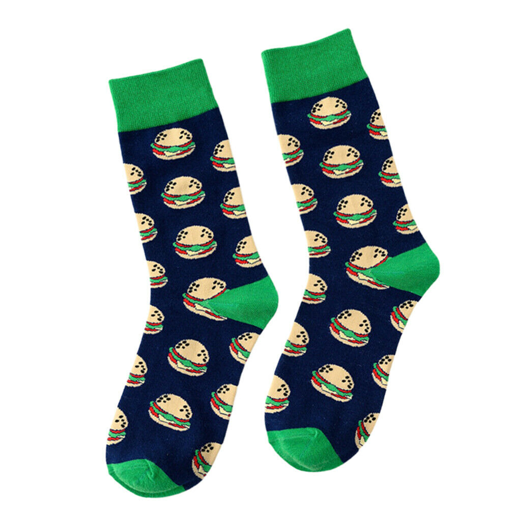 Womens Dress Socks Funny Colorful Crew Socks Cotton Novelty Socks Hamburger