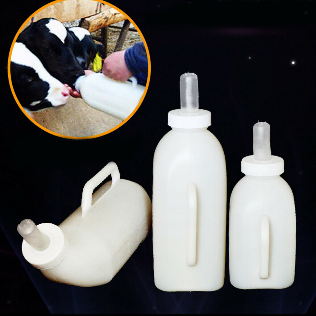 1L Calf Milk Bottle Hand Rearing Poddy Teat Weaning Feeder Milking Farm Tool