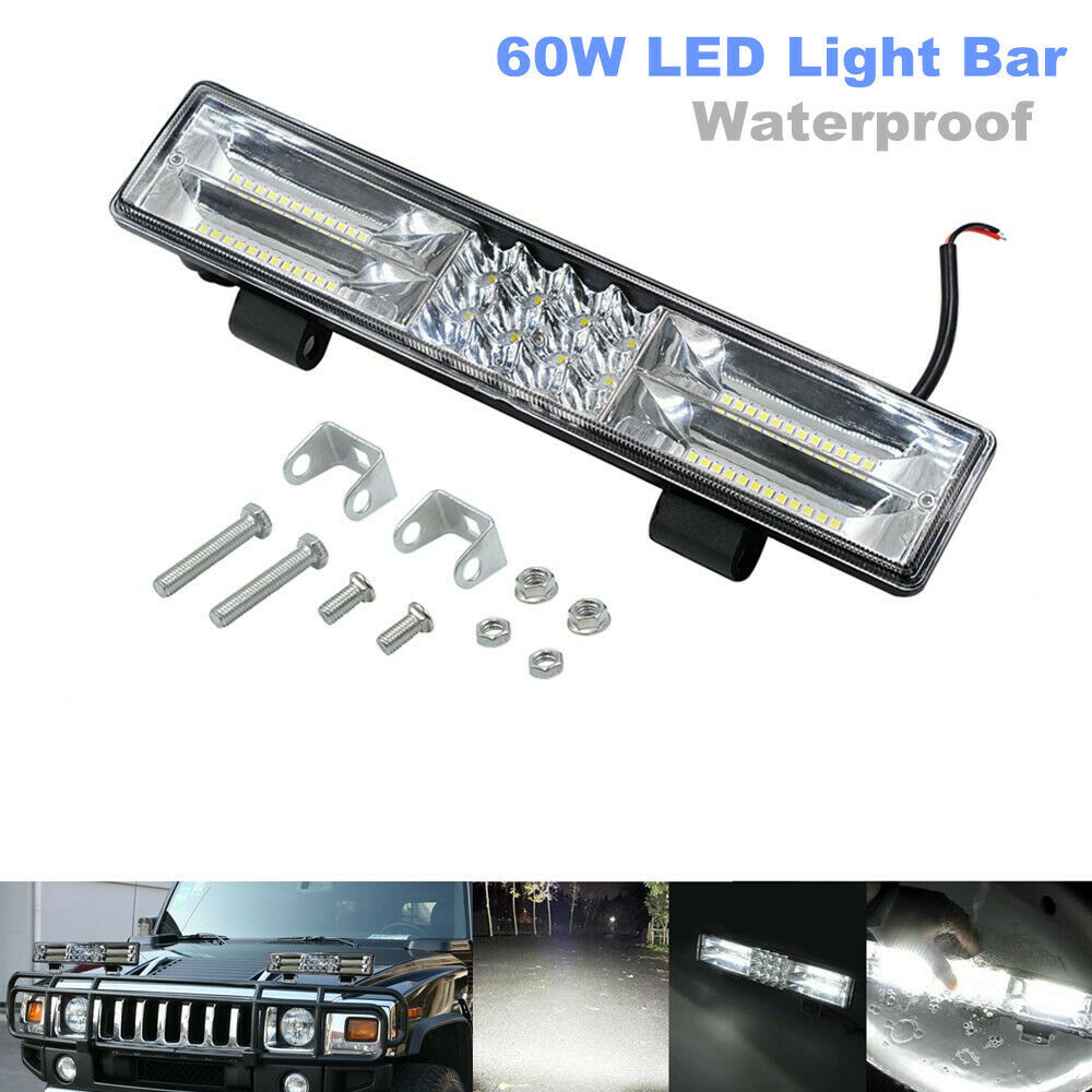 Car Head Light 60W LED Light Bar Driving Work Lamp For Jeep Truck UTV Waterproof