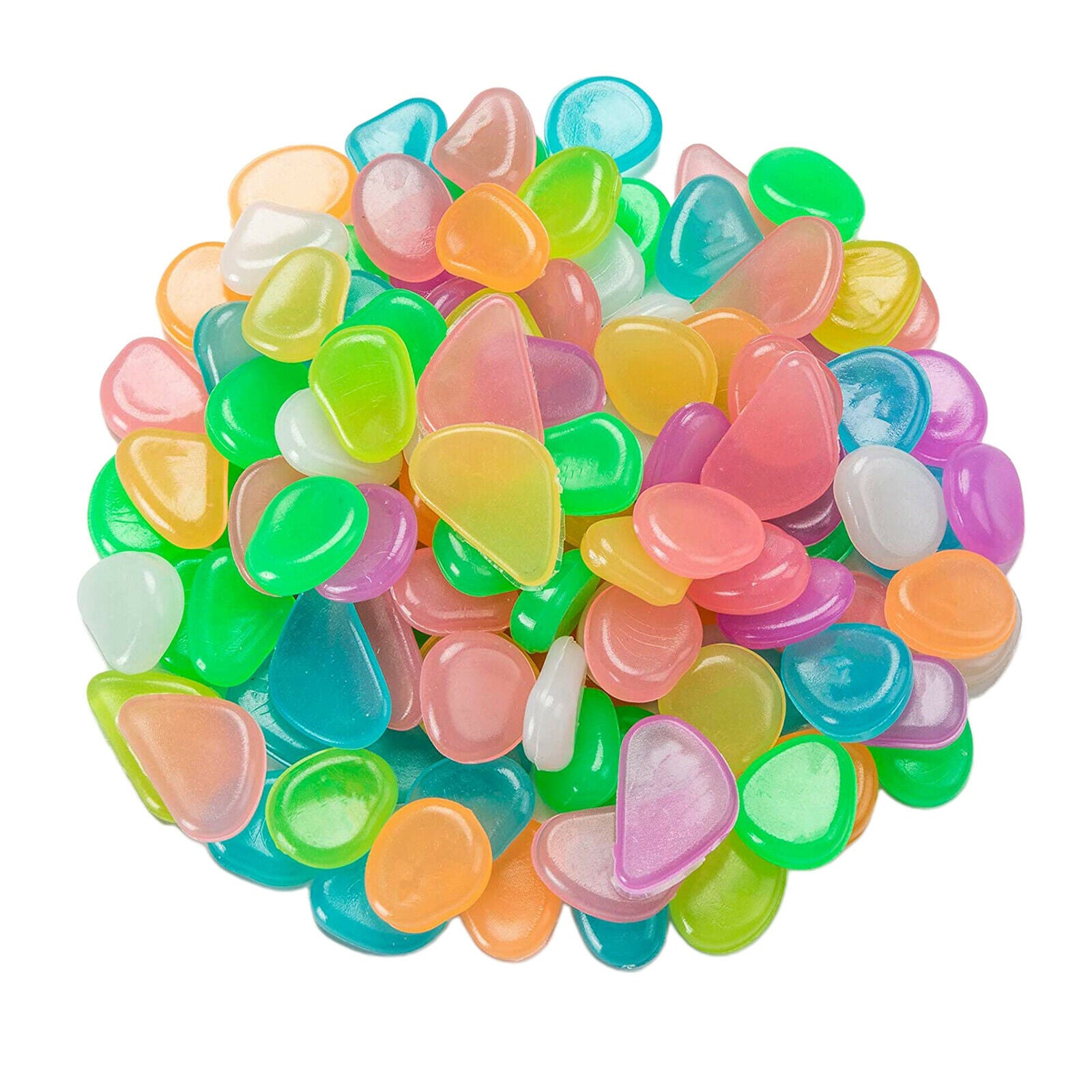 100Pcs Pebbles Stones Glow in the Dark Rocks For Garden Path Yard Ornaments